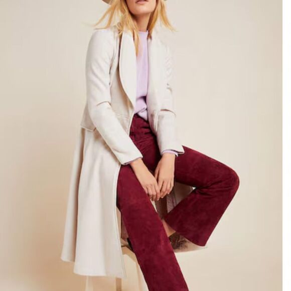 Anthropologie Evaline Textured Coat Natural Sz 8 - Picture 16 of 16